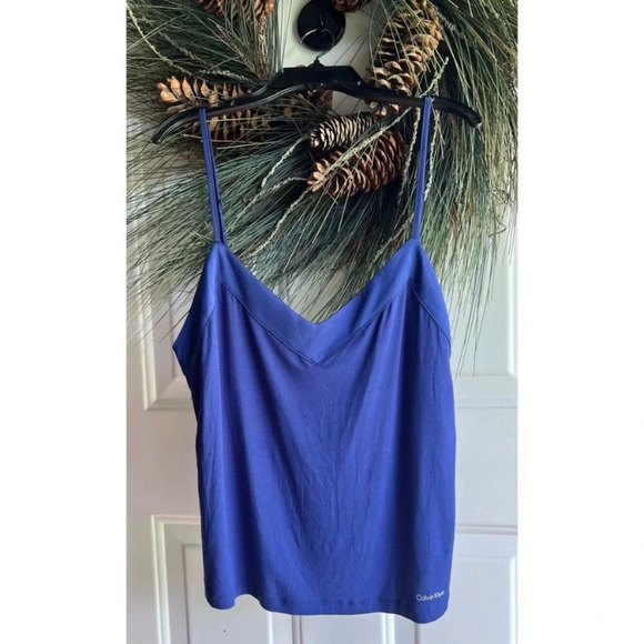 Womens Calvin Klein Blue Modal Sleepwear Camisole Tank Top Undershirt - Picture 4 of 12